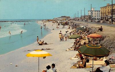 Beach Scene looking South Cape May, New Jersey Postcard