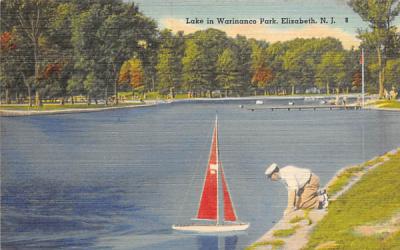 Lake in Warinanco Park Elizabeth, New Jersey Postcard