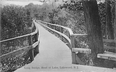 Long Bridge, Head of Lake Lakewood, New Jersey Postcard