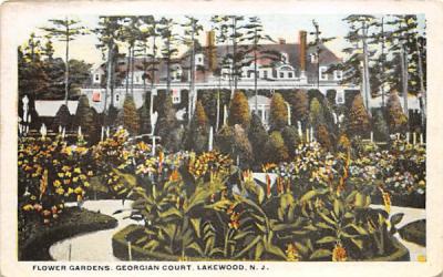 Flower Garden, Georgian Court Lakewood, New Jersey Postcard