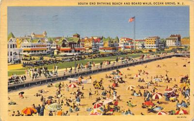 South End Bathing Beach and Board Walk Ocean Grove, New Jersey Postcard