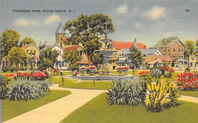 Founders Park Ocean Grove, New Jersey Postcard