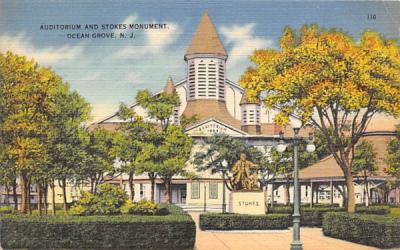 Auditorium and Stokes Monument Ocean Grove, New Jersey Postcard