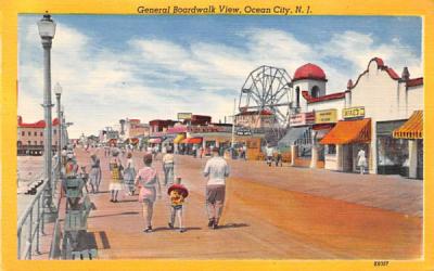 General Boardwalk View Ocean Grove, New Jersey Postcard