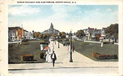 Ocean Pathway and Auditorium Ocean Grove, New Jersey Postcard