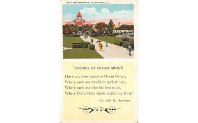 Tents and Auditorium Ocean Grove, New Jersey Postcard