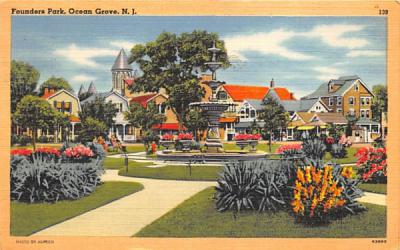 Founders Park Ocean Grove, New Jersey Postcard