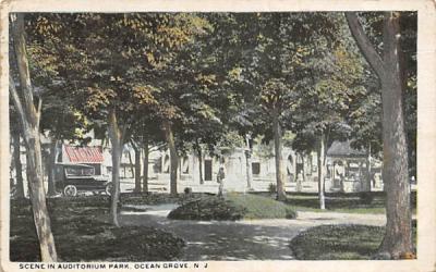 Scene in Auditorium Park Ocean Grove, New Jersey Postcard