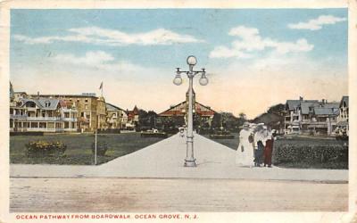 Ocean Pathway from Boardwalk Ocean Grove, New Jersey Postcard