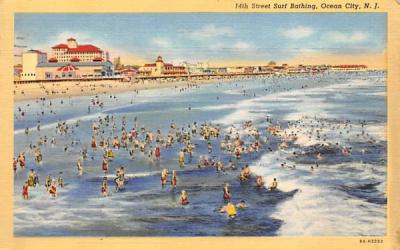 14th Street Surf Bathing Ocean City, New Jersey Postcard