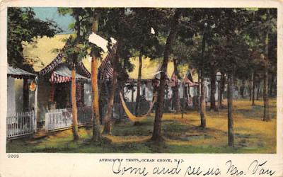 Avenue of Tents Ocean Grove, New Jersey Postcard