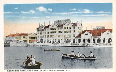 North End Hotel from Wesley Lake Ocean Grove, New Jersey Postcard