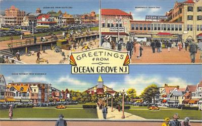 Greetings from Ocean Grove, N. J., USA New Jersey Postcard