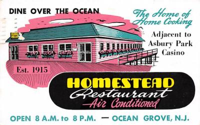 Homestead Restaurant Ocean Grove, New Jersey Postcard