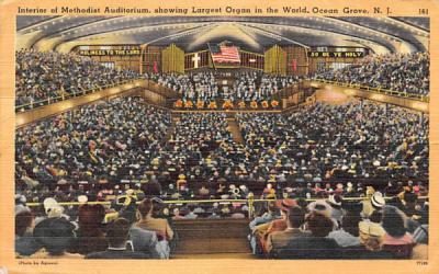 Methodist Auditorium, Largest Organ in the World Ocean Grove, New Jersey Postcard