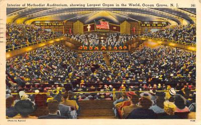 Methodist Auditorium, Largest Organ in the World Ocean Grove, New Jersey Postcard