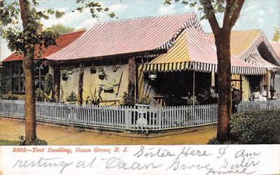 Tent Dwelling Ocean Grove, New Jersey Postcard