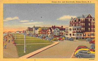 Ocean Ave. and Boardwalk Ocean Grove, New Jersey Postcard