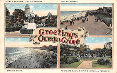 Greetinngs from Ocean Grove, N. J., USA New Jersey Postcard