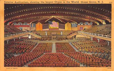 The Largest Organ in the World Ocean Grove, New Jersey Postcard