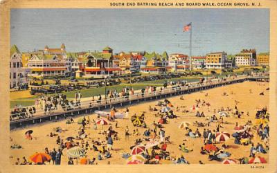 South End Bathing Beach and Board Walk Ocean Grove, New Jersey Postcard