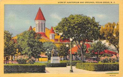 View of Auditorium and Grounds Ocean Grove, New Jersey Postcard