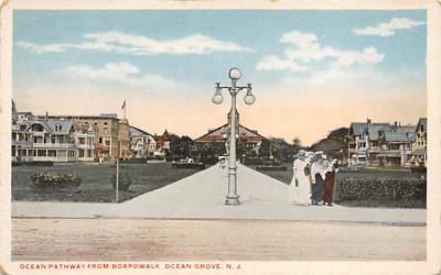 Ocean Pathway from Boardwalk Ocean Grove, New Jersey Postcard