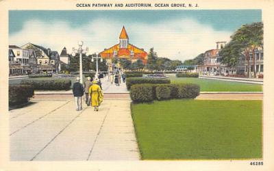 Ocean Pathway and Auditorium Ocean Grove, New Jersey Postcard