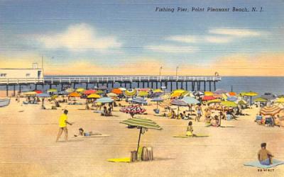 Fishing PIer Pleasant Grove, New Jersey Postcard