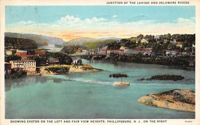 Junction of the Lehigh and Delaware Rivers Phillipsburg, New Jersey Postcard