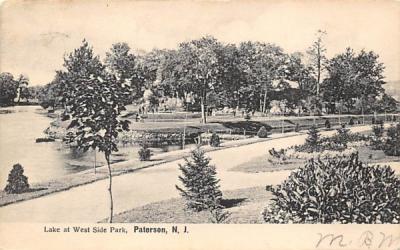 Lake at West Side Park Paterson, New Jersey Postcard