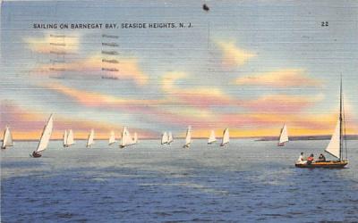 Sailing on Barnegat Bay Seaside Heights, New Jersey Postcard