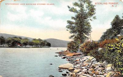 Greenwood Lake Showing Storms Island Sterling Forest, New Jersey Postcard