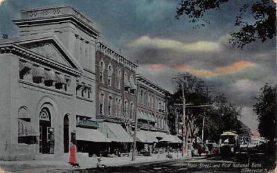 Main Street and Frist National Bank Somerville, New Jersey Postcard