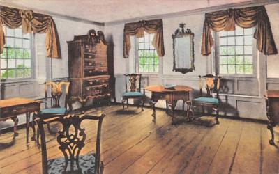 Living Room in the Dey Mansion Wayne Township, New Jersey Postcard