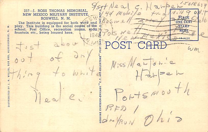 Roswell Nm Nm Xx Oldpostcards Com