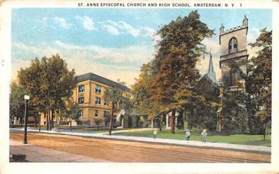 St Ann's Episcopal Church & High School Amsterdam, New York Postcard