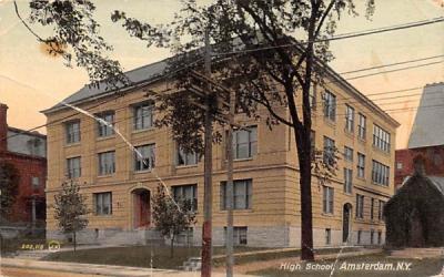 High School Amsterdam, New York Postcard