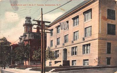 High School Amsterdam, New York Postcard