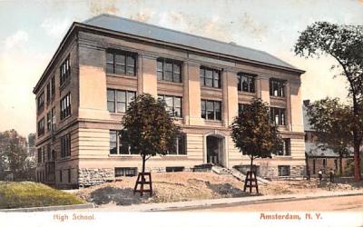 High School Amsterdam, New York Postcard