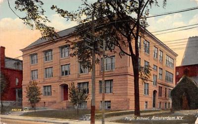 High School Amsterdam, New York Postcard