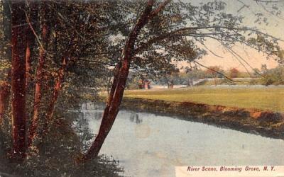 River Scene Blooming Grove, New York Postcard