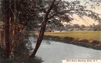 River Scene Blooming Grove, New York Postcard