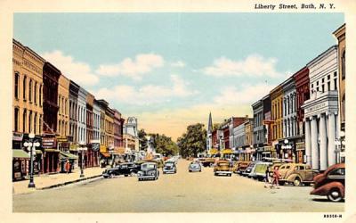 Liberty Street Bath, New York Postcard