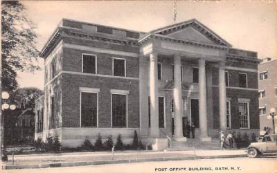 Post Office Building Bath, New York Postcard