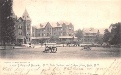 Battery & Barracks Bath, New York Postcard