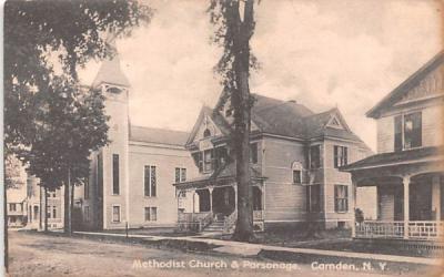 Methodist Church & Parsonage Camden, New York Postcard