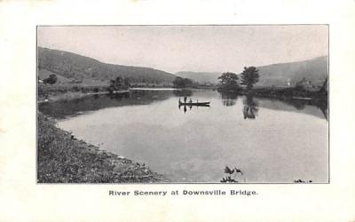 River Scenery at Downsville Bridge New York Postcard