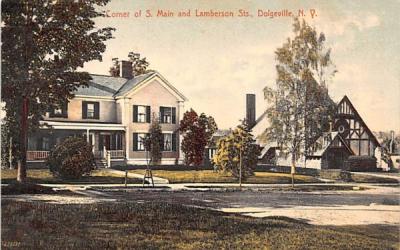 Corner of S Main & Lamberson Streets Dolgeville, New York Postcard