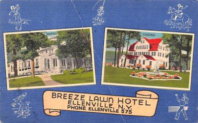 Breee Lawn Hotel Ellenville, New York Postcard